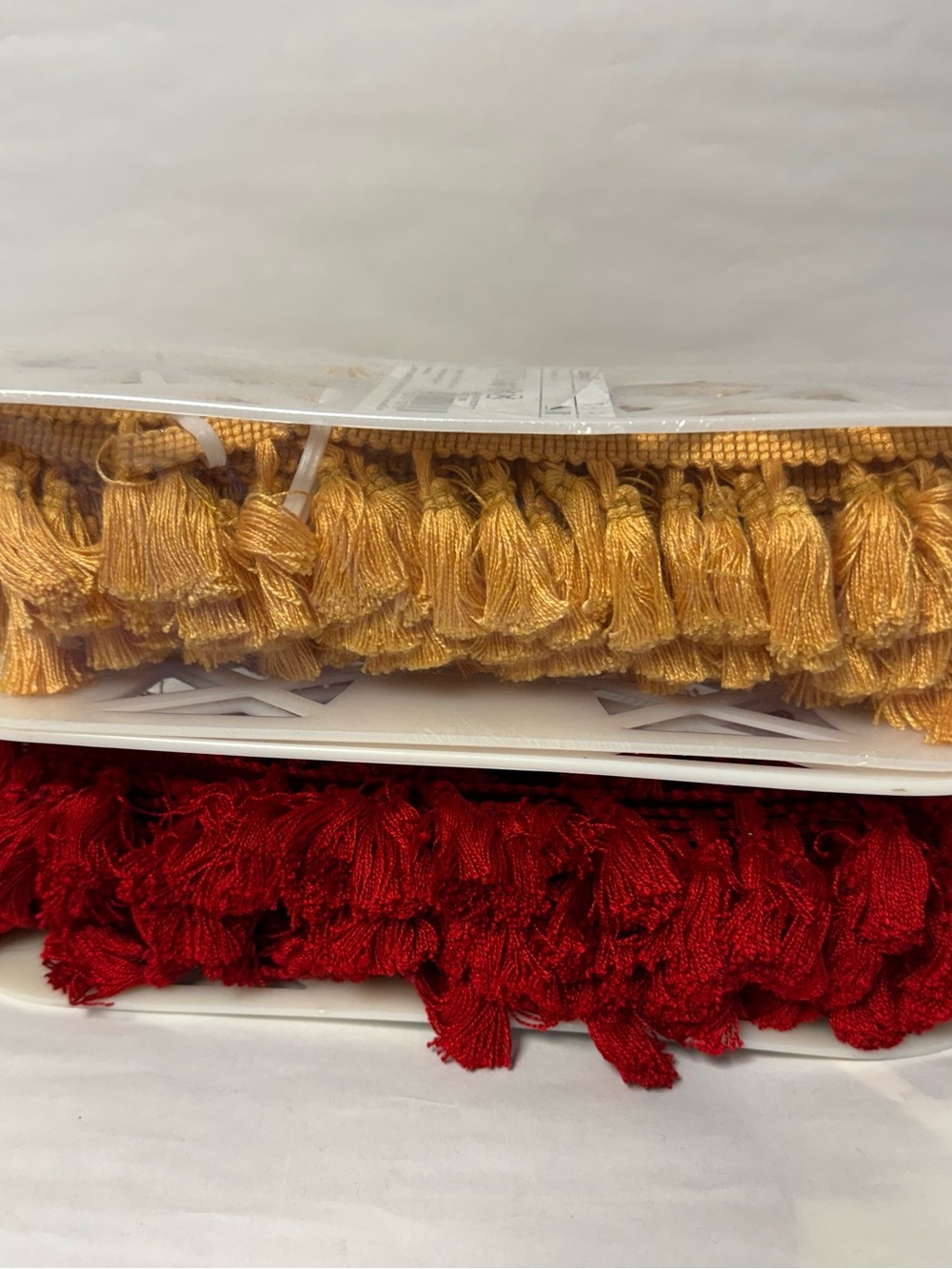 SIMPLICITY Gold & Red Tassel Fringe Trim NWT